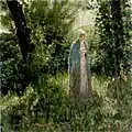 In the field. May also be the painting titled Reveries.[34]
