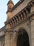 Indian Navy personnel rappelling down the Gateway of India