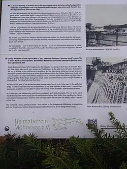 Details in Germany of Operation Chastise at the Möhne dam memorial entrance