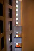 Elevator shafts on the 25th floor