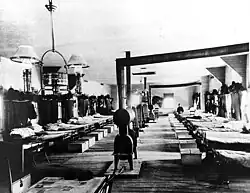 Barracks interior, Fort Townsend, ca. 1885