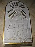 Panel inside the church: Teresa of Ávila, The Interior Castle