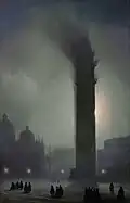 Nocturne with fog in Piazza San Marco