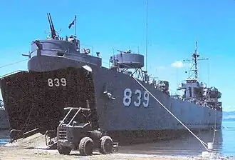 Iredell County beached on the LST ramp at Da Nang, 1967