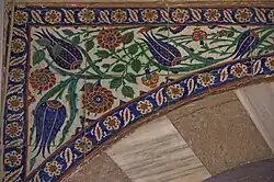 Detail of tiles in the Selimiye Mosque, Edirne (circa 1574)