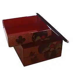 A set of stacking boxes[26] for bento called jūbako
