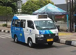 2021 Suzuki Carry minibus used as share taxis under the Jak Lingko program (facelift, Indonesia)