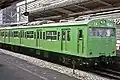 A Yamanote Line 103 series train in March 1985