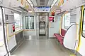 The wheelchair space at the end of a KuMoHa 227 car