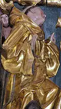 Detail of altar: a Franciscan friar, possibly intended for Brother Jacob the Dacian