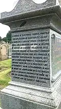James Bowman Lindsay, Western Cemetery, Dundee, monument inscription