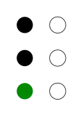 ⠇ (braille pattern dots-123)