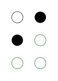 ⠊ (braille pattern dots-24)