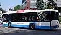 Public transport bus in Rybnik with the inscription "Jeżech na sztrom" (I'm electric)