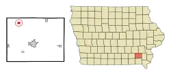 Location of Packwood, Iowa