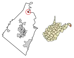 Location of Shepherdstown in Jefferson County, West Virginia