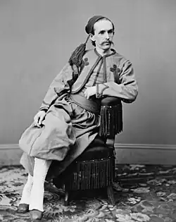 John Surratt in Papal Zouave uniform in Nantes, France, c. 1866–1867