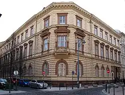 One of the district's four Károlyi Palaces (József Pucher and Antal Skalnitzky, 1871), Múzeum utca 11. Built for Count István Károlyi. Today used by the Hungarian State Railways (MÁV) Symphony Orchestra.