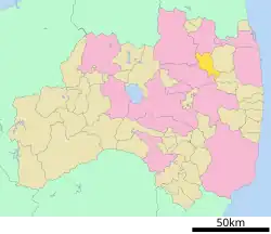 Location of Kawamata in Fukushima Prefecture