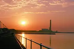 Looking in the direction of Kilroot from the promenade at Carrickfergus.