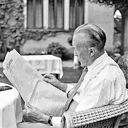 Image 46Konrad Adenauer reading the Frankfurter Allgemeine Zeitung issue of 7 August 1961 (from Newspaper)