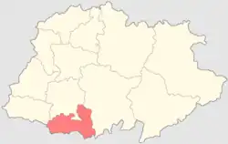 Political map showing Yuryevetsky Uyezd in red at the bottom-right.