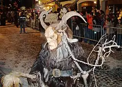 Krampus in Dobbiaco. Typical in the alpine region.