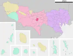 Location of Kunitachi in Tokyo