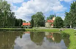 Centre of Kytín with the Church of the Assumption of the Virgin Mary