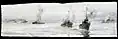 Sketch of British ships engaging Mainz in the distance