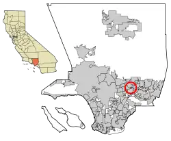 Location of North El Monte in Los Angeles County, California
