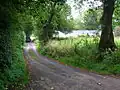 The lane down to the old school.
