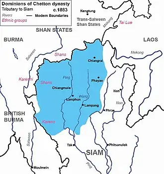 Dominions of the Chet Ton dynasty, c. 1883