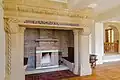 Hearth located in the main hall.