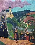 Sérusier, c. 1894, Le pardon de Notre-Dame-des-Portes à Châteauneuf-du-Faou, oil painting, Musée d'Orsay