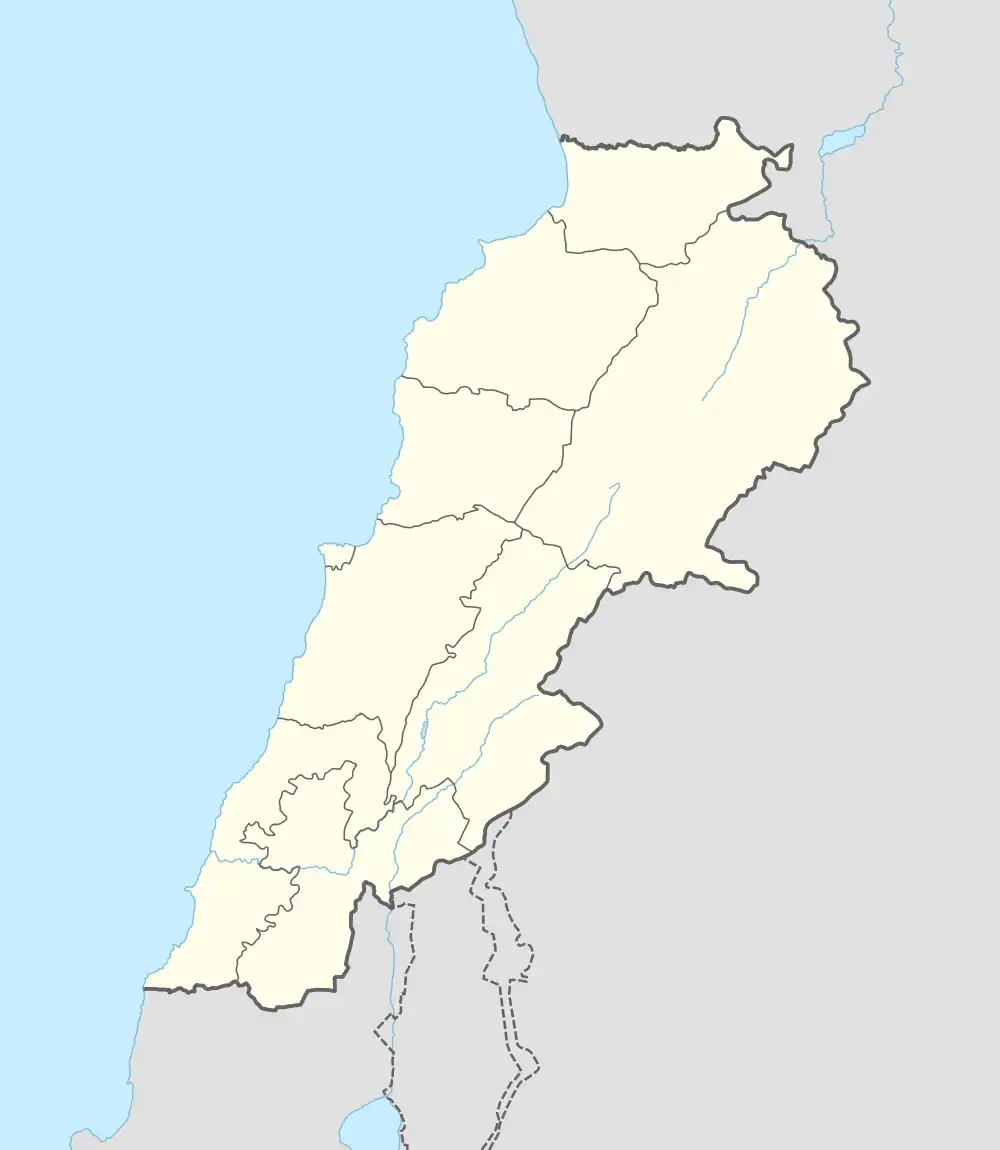 Map showing the location of Beit Chabab within Lebanon