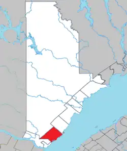 Location within La Haute-Côte-Nord RCM