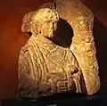 Tombstone of a Boy holding a pet Hare, formerly in Lincoln Cathedral Library.