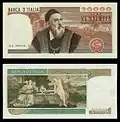 20,000&nbsp;lire – obverse and reverse – printed in 1975
