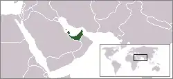 Location of Union of Arab Emirates