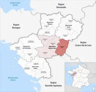 Location within the region Pays de la Loire