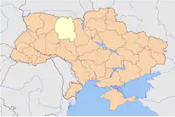 Church of St. Clare, Horodkivka is located in Ukraine Zhytomyr Oblast (country map)