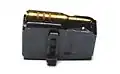 Kar. 31 box magazine loaded with inert 7.5×55mm Swiss training cartridge.