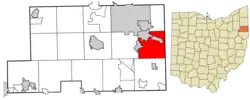 Location of Poland Township in Mahoning County