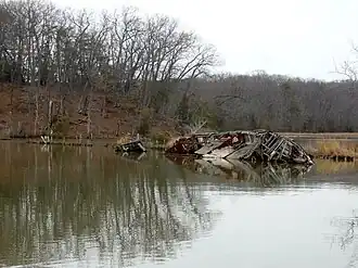 A shipwreck at Mallows Bay, February 2011