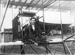 Vivian Walsh piloting the biplane Manurewa No. 1, which made the second successful flight in New Zealand (1911)