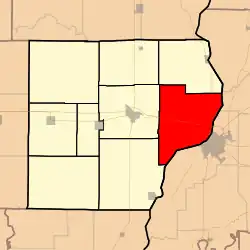 Location of Allison Township in Lawrence County