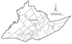 Location of Coburn in Centre County