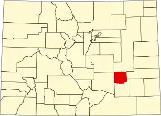 State map highlighting Crowley County