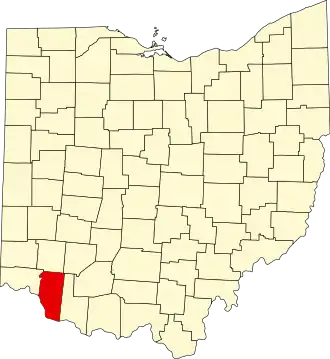State map highlighting Clermont County